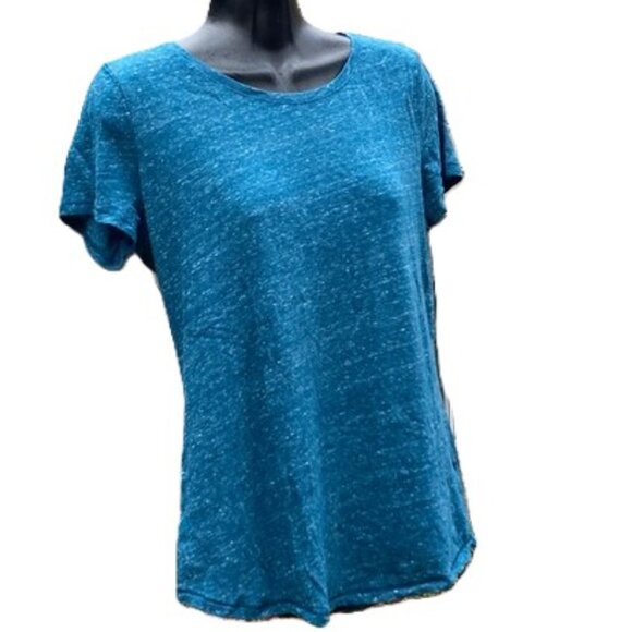 SONOMA The Everyday Tee Heathered Blue Short Sleeve T-Shirt Women’s Small - Picture 1 of 9